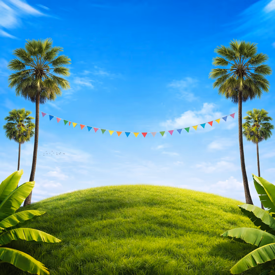 Background Khmer New Year Tropical 3D Landscape