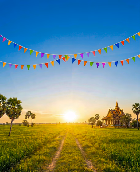 Khmer New Year Sangkranta Temple Sunrise ចូលឆ្នាំខ្មែរ