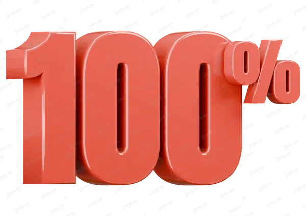Bold Red 100 Percent Discount Symbol