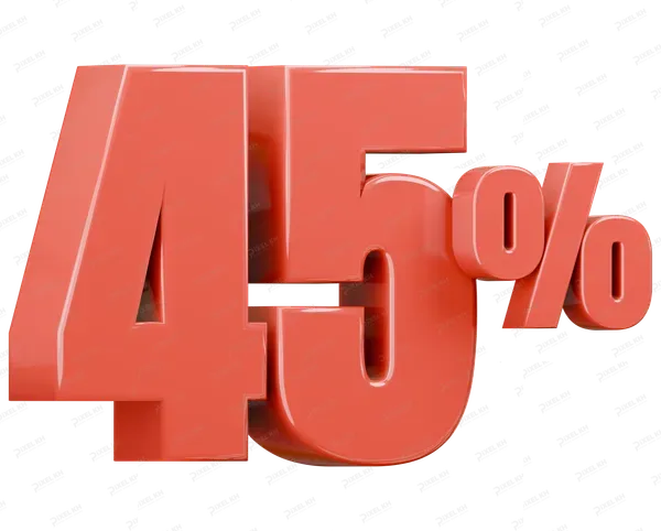 Red 45 Percent Discount 3D Render