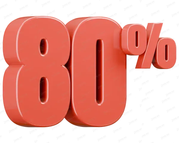 Glossy Red Eighty Percent Off Sign
