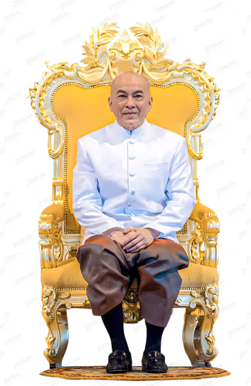 ព្រះមហាក្សត្រ នរោត្តម សីហមុនី គង់លើព្រះរាជបល្ល័ង្កមាស
