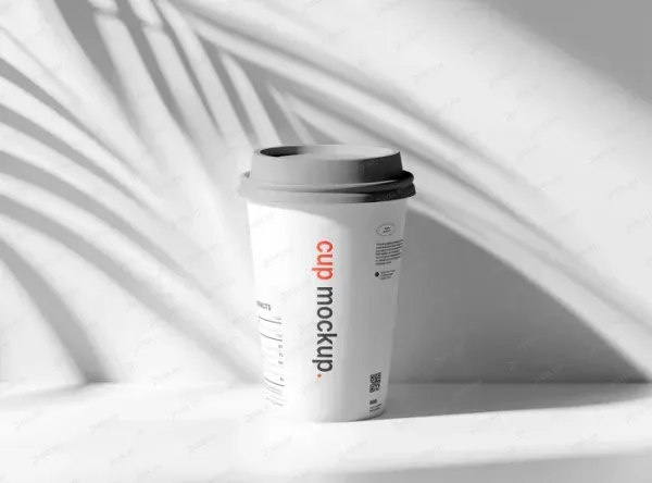 Free Coffee Cup Mockup with Shadowed Background PSD