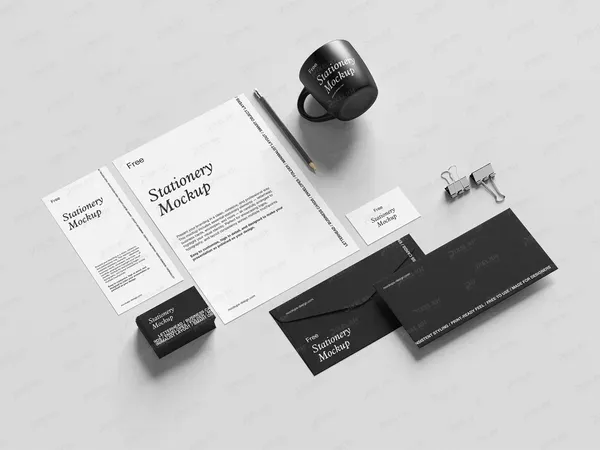 Minimal Branding Stationery Mockup Set PSD Template