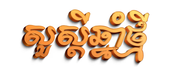 3D Golden Khmer New Year Text Design