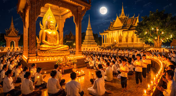 Visak Bochea Full Moon Celebration with Golden Buddha