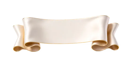 Elegant Cream Gold Ribbon Banner Scroll