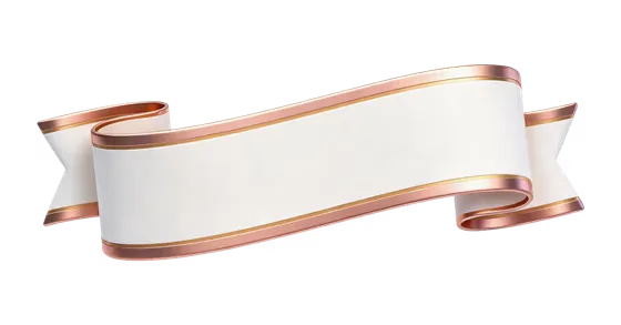 Elegant White Rose Gold 3D Banner