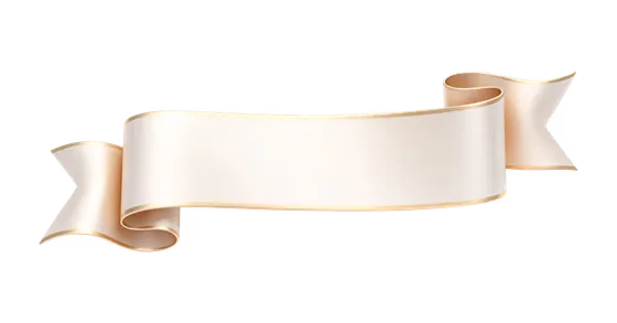 Elegant Blank Cream Gold Trim Ribbon Banner