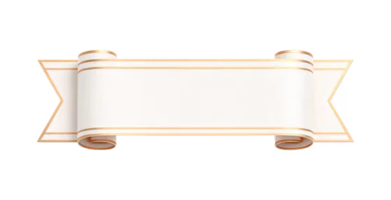 Blank Elegant Gold Trim Scroll Ribbon