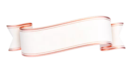 White Rose Gold Elegant Ribbon Banner