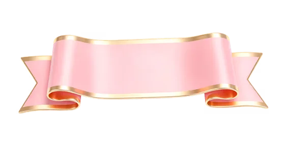 Elegant Pink Gold Ribbon Banner Design