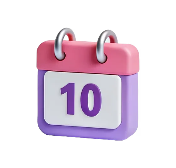 Cute Pink Purple 3D Calendar Icon
