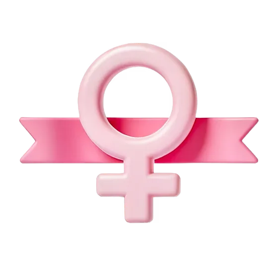Pink Female Gender Symbol Ribbon Support