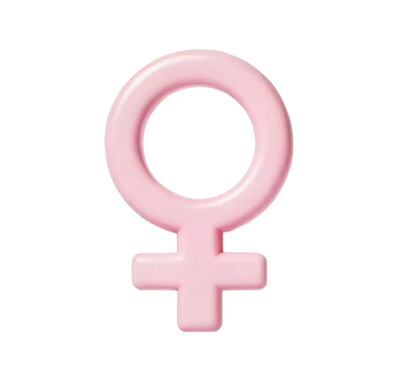 Pink 3D Female Gender Symbol Icon