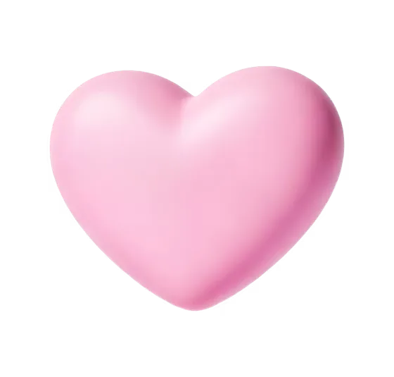 Smooth Pink Heart Three Dimensional Love Symbol