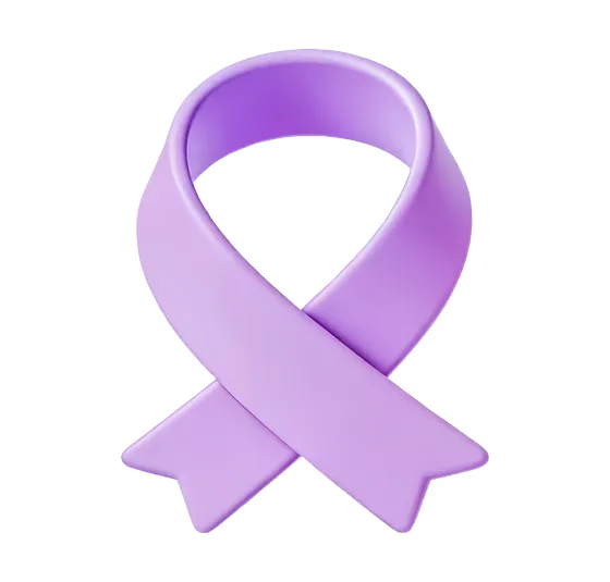 3D Purple Awareness Ribbon Health Support Campaign