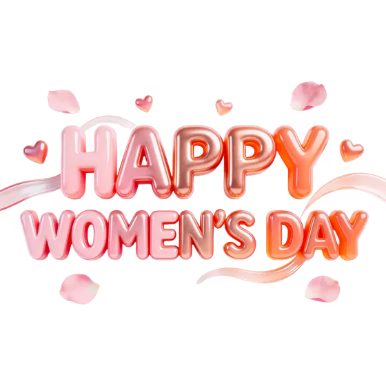 Happy Women's Day 3D Metallic Celebration
