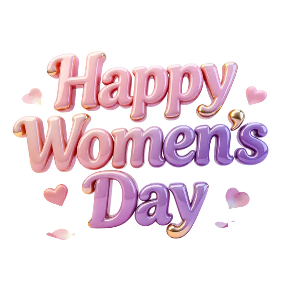 Happy Women's Day 3D Render Illustration