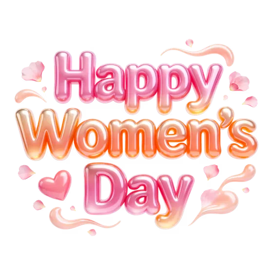 Happy Women's Day Pink Glossy Celebration