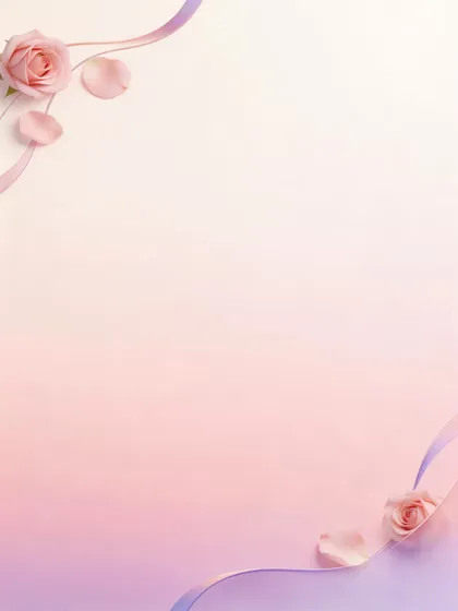 Elegant Pink Rose Ribbon Gradient Background