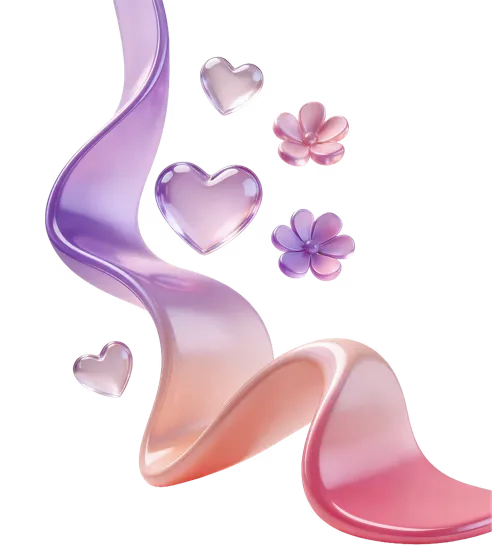 Soft Pastel Fluid Hearts Flowers Abstract