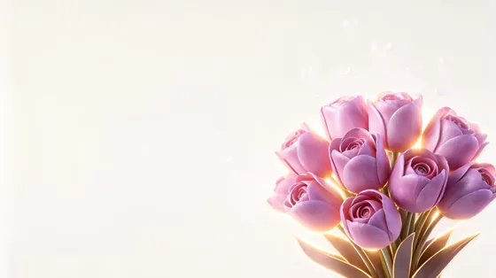 Soft Pink Tulips Romantic Glowing Background