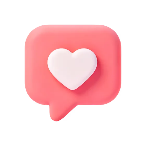 Pink Heart Love Reaction Notification Bubble