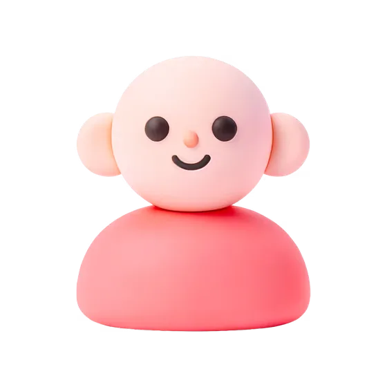 Cute Pink Smiling 3D User Avatar