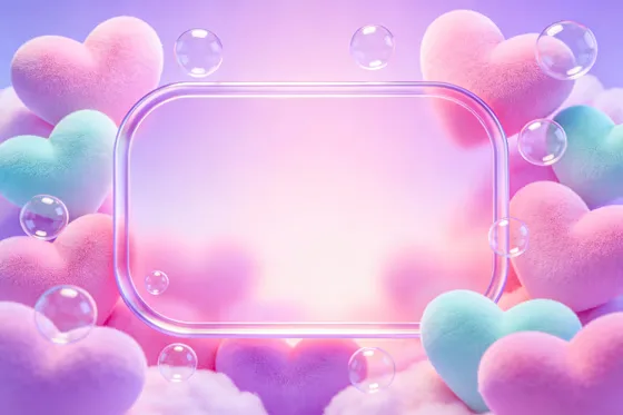 Sweet Fuzzy Hearts Bubbles Celebration Template