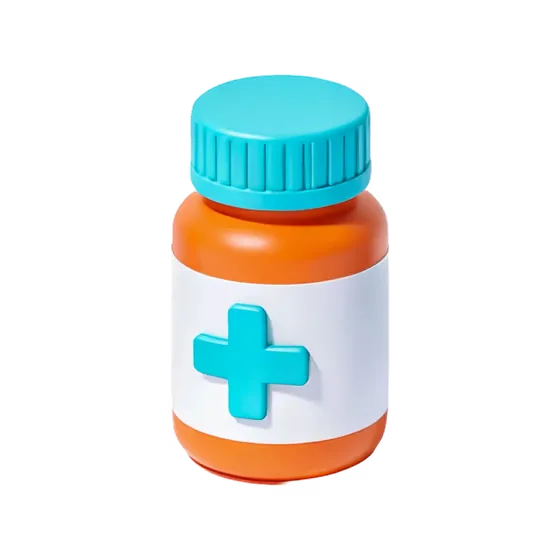 3D Medicine Bottle Healthcare Icon Treatment