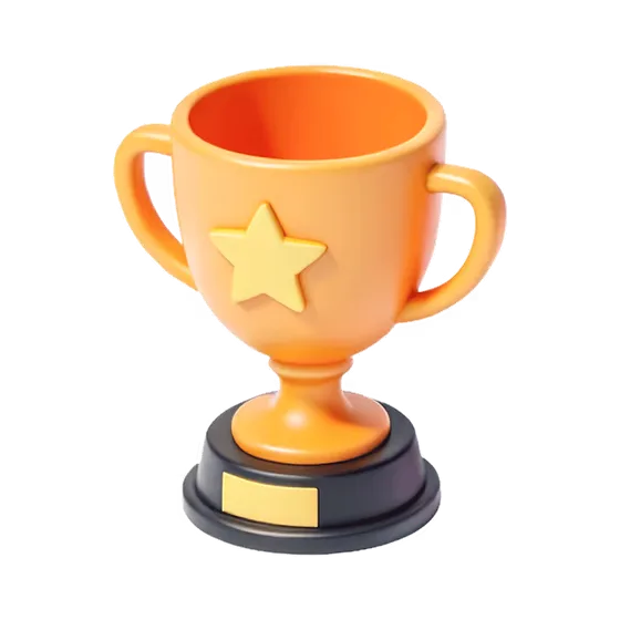 Golden Winner Trophy Star Award Icon