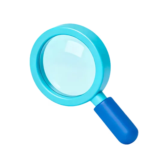 Blue Magnifying Glass Icon for Search