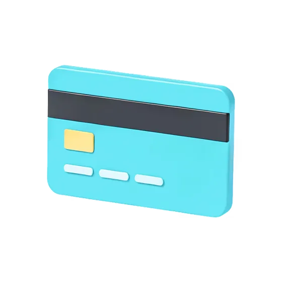 Modern 3D Blue Credit Card Icon