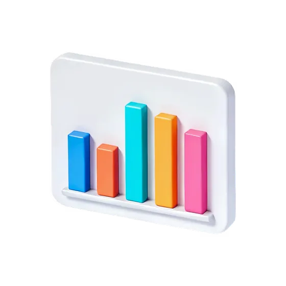 Colorful 3D Bar Chart Data Analysis