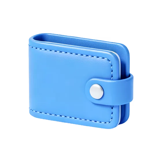 Minimalist Blue Leather Wallet Finance Object