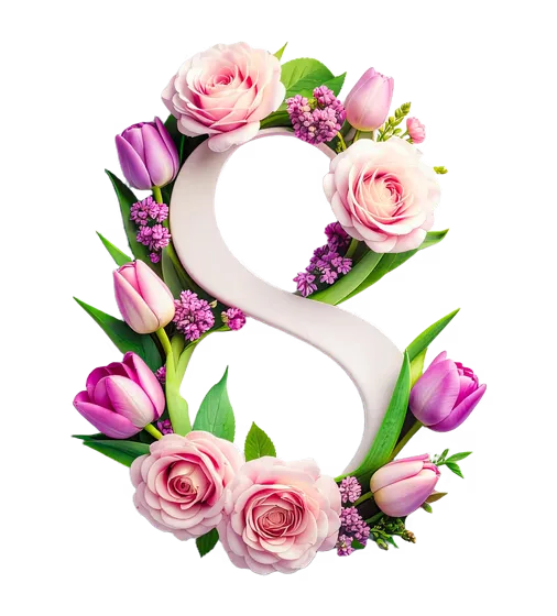 Elegant Floral Number Eight Celebration Design