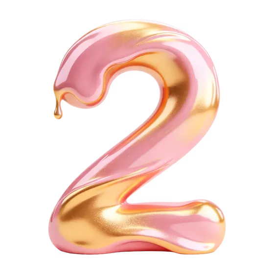 Elegant Pink Gold Dripping Number Two