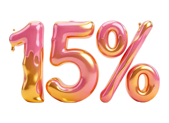 Fifteen Percent Glossy Pink Gold Drip