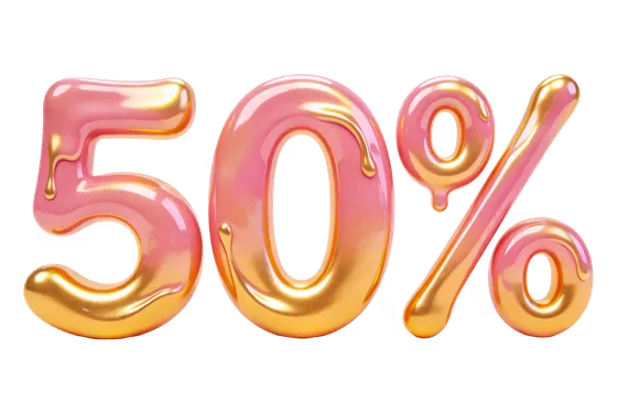 Stylish Golden Pink 50% Discount Design