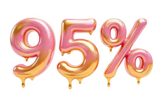 95% Discount Percentage Golden Pink Design