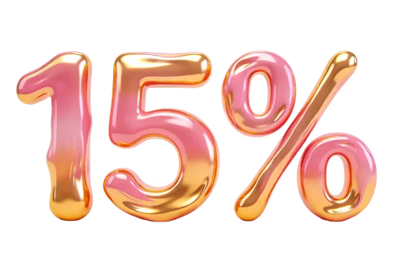 Glamorous 15% Discount Promotion Graphic