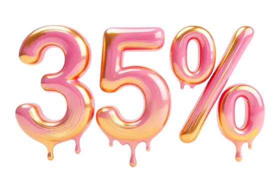 Glossy Gold Pink 35 Percent Discount