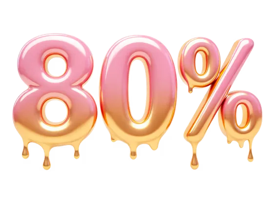 Eighty Percent Gold Pink Dripping Design