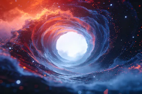 Vibrant Abstract Cosmic Energy Vortex Swirl
