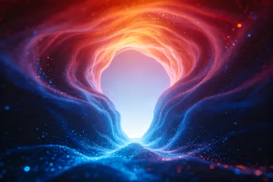 Abstract Glowing Particle Energy Light Tunnel