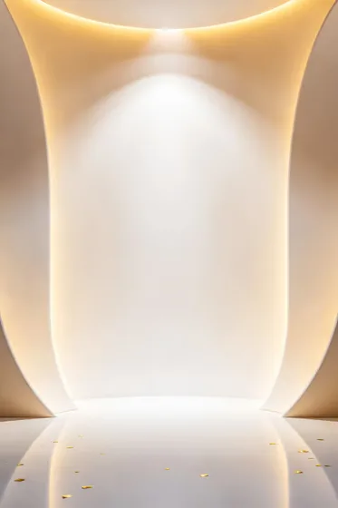 Elegant Showcase Empty Space Gold