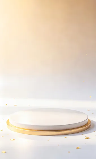 Elegant Golden White Product Presentation Podium