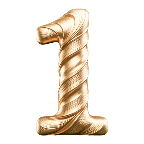 Luxurious Gold Number One Swirl Design