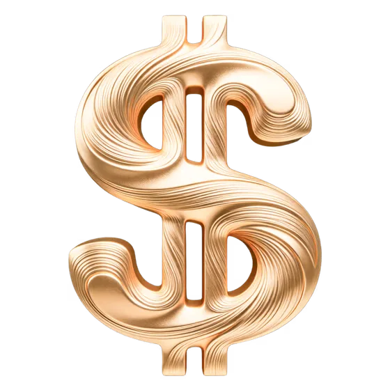 Luxurious Golden Dollar Sign Financial Wealth